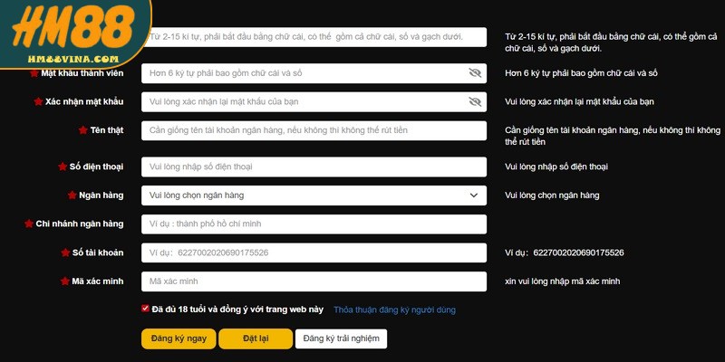Truy cập trang web chính để mở tài khoản HM88 đúng hướng dẫn